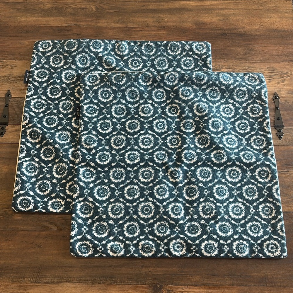 Mezzo Blue Printed Pillow Covers 20inX20in Set of 2